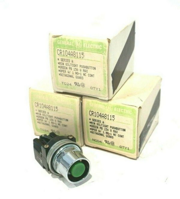 3 NEW GENERAL ELECTRIC CR104A-8115 PUSHBUTTONS CR104A8115