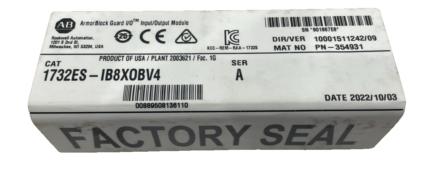 ALLEN BRADLEY 1732ES-IB8XOBV4 SFETY MODULE 1732ESIB8XOBV4 NEW, SURPLUS ...