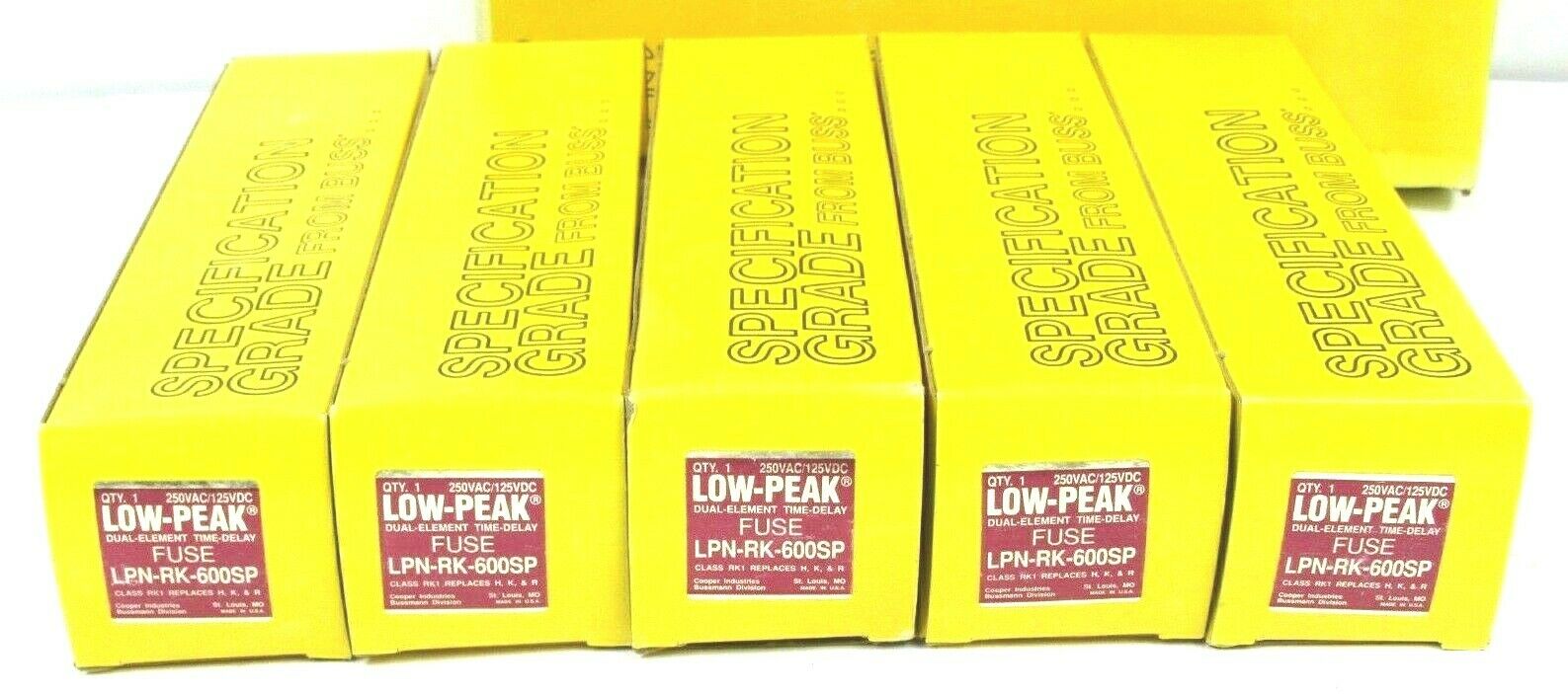LOT OF 5 NEW COOPER BUSSMANN LPN-RK-600SP TIME DELAY FUSES LPNRK600SP - Image 3