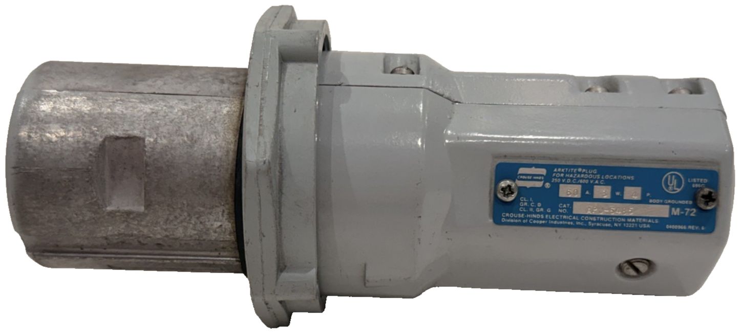 NEW CROUSE-HINDS APJ-6485-M72 4 POLE CIRCUIT BREAKER PLUG APJ6485M72 ...