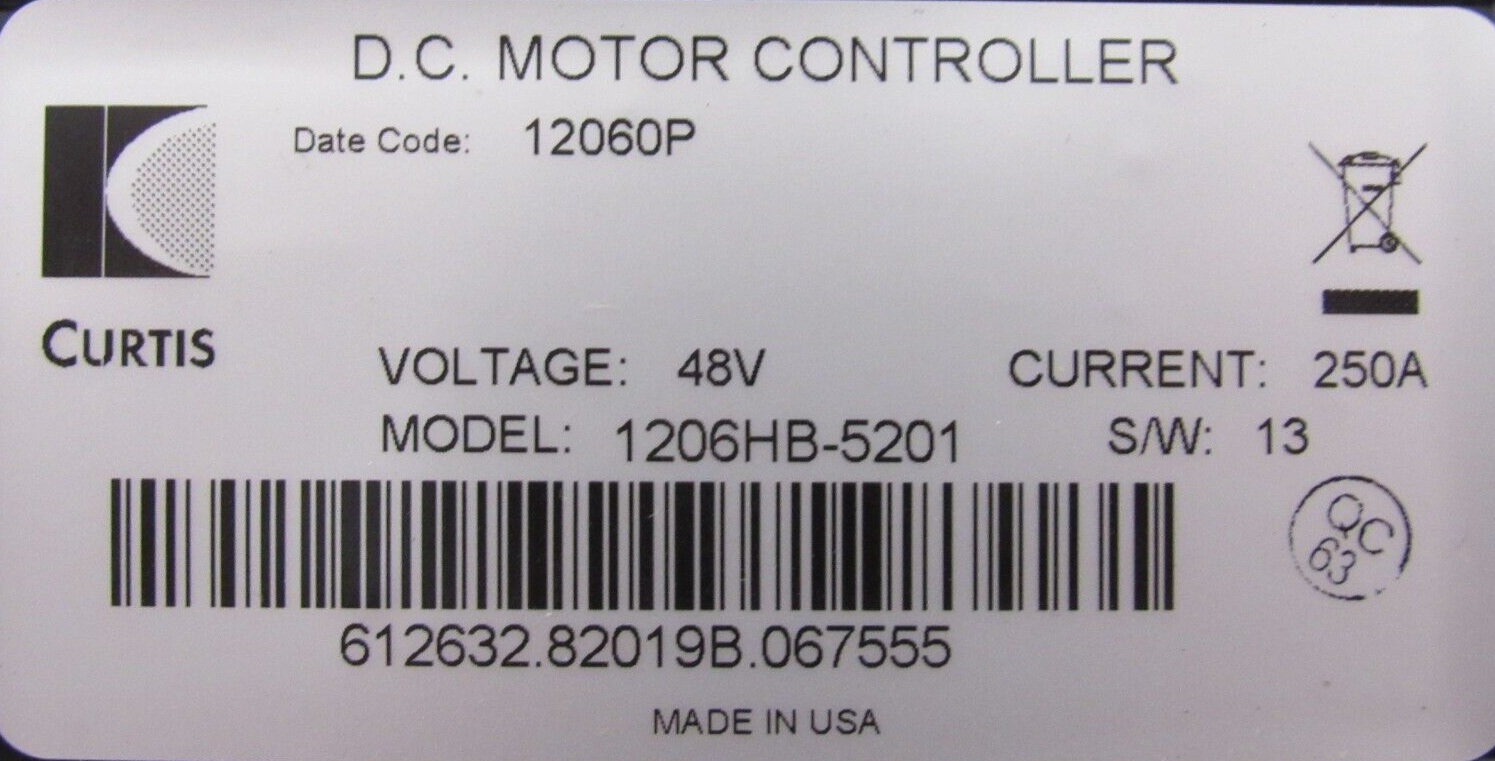 NEW CURTIS 1206HB-5201 D.C. MOTOR CONTROLLER WITH WIRE HARNESS 48V 1206HB5201 - Image 5