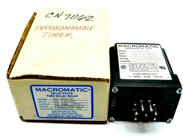 NEW MACROMATIC SS-60528 TIME DELAY RELAY SS60528 - Image 5