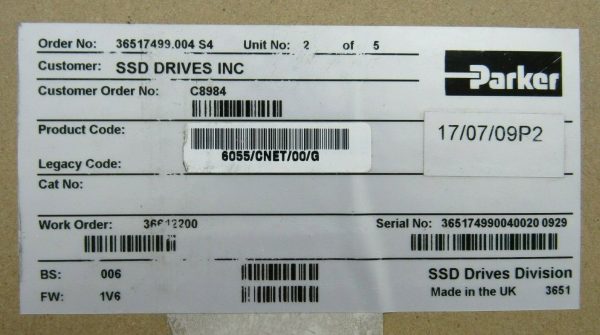 NEW PARKER 690+0040D/460/1BN DRIVE 690-432590D0-B00W00-B400 6901-00-G - Image 8