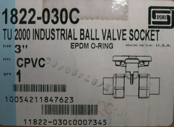 NEW SPEARS 1822-030C BALL VALVE SOCKET 3" TU 2000 1822030C - Image 5
