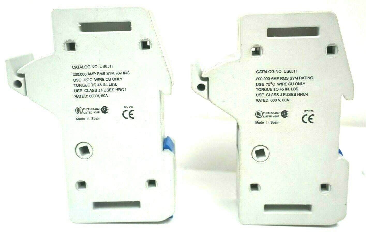 2 NEW GOULD US6J1I ULTRASAFE FUSE HOLDERS 60A 600V SB Industrial