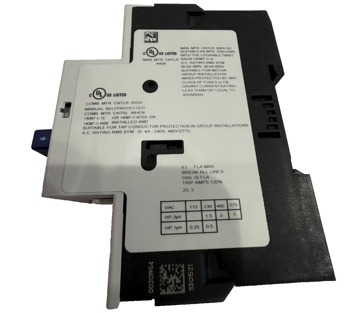 ALLEN BRADLEY 140MT-C3E-B63 CIRCUIT BREAKER SER. A 140MTC3EB63 NEW, SURPLUS - Image 4