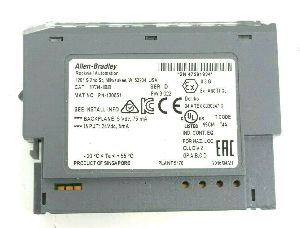 thumbnail image 2 of Allen-Bradley 1734-IB8 POINT I/O 8-Point Digital Input Module - New Factory Sealed 2 of 5
