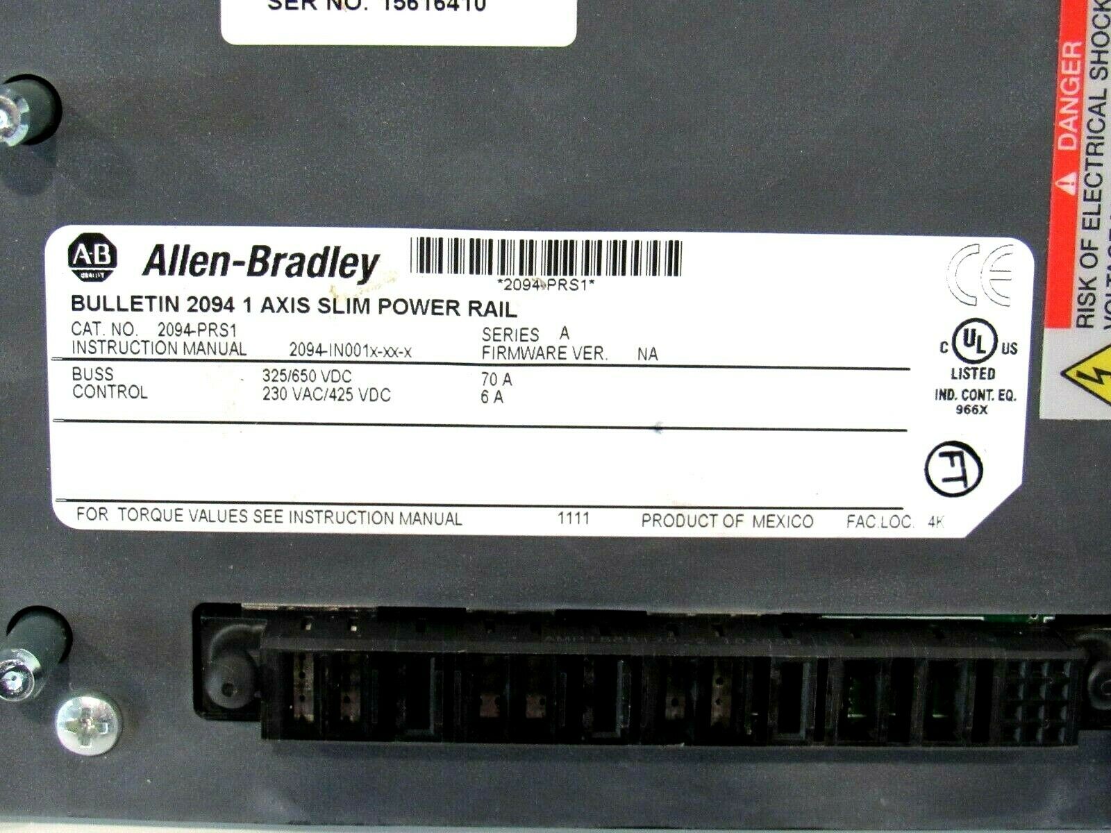 NEW ALLEN BRADLEY 2094-PRS1 POWER RAIL SER.A 2094PRS1 - Image 4