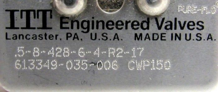 NEW ITT ENGINEERED VALVES .5-8-428-6-4-R2-17 VALVE 5842864R2 - Image 4