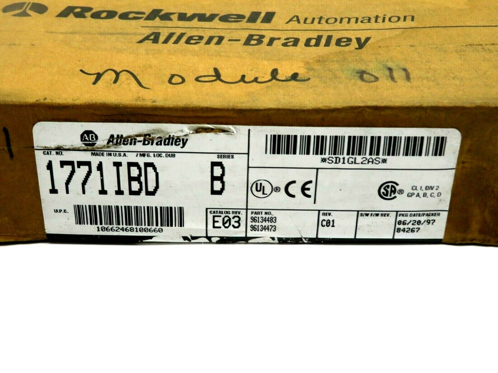 NEW SEALED ALLEN BRADLEY 1771-IBD INPUT MODULE SERIES B 1771IBD - Image 3