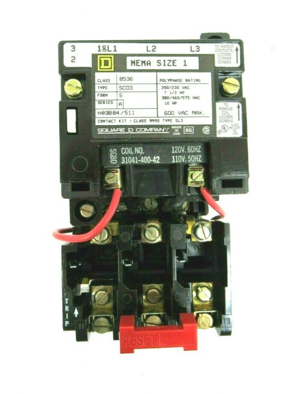 NEW SQUARE D 8536-SC03V02-S STARTER SIZE 1 SER A 8536SC03V02S - Image 3