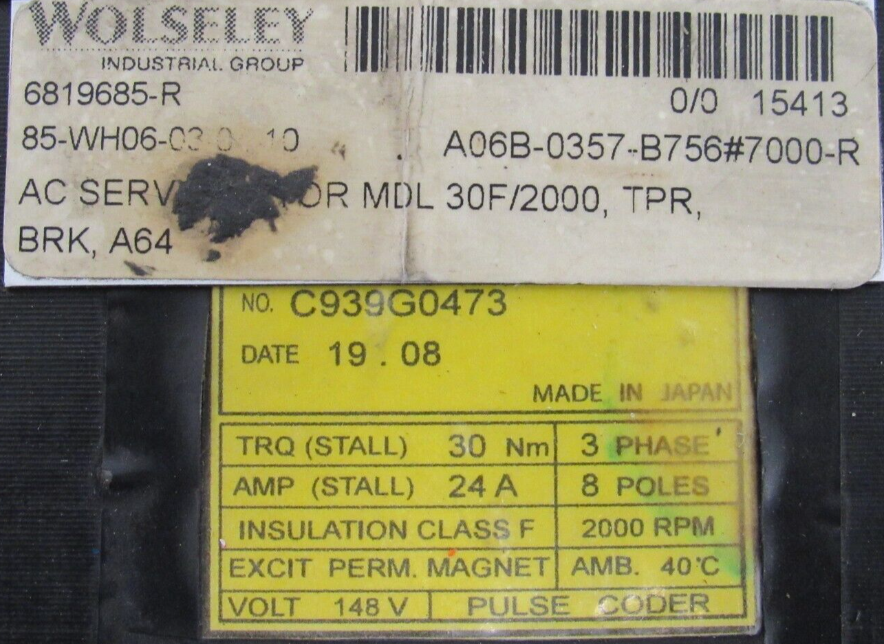 REFURBISHED FANUC A06B-0357-B756 SERVO MOTOR A06B0357B756#7000R - Image 4
