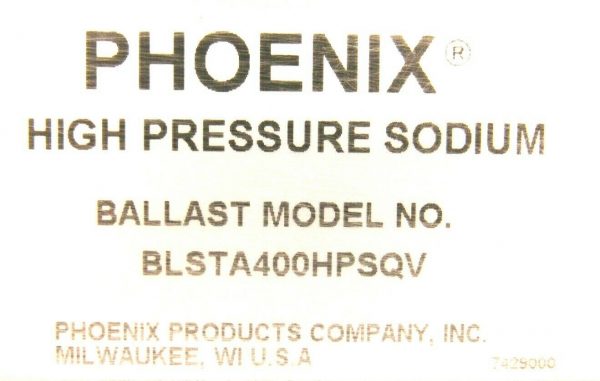 USED PHOENIX BLSTA400HPSQV HIGH PRESSURE SODIUM BALLAST - Image 4