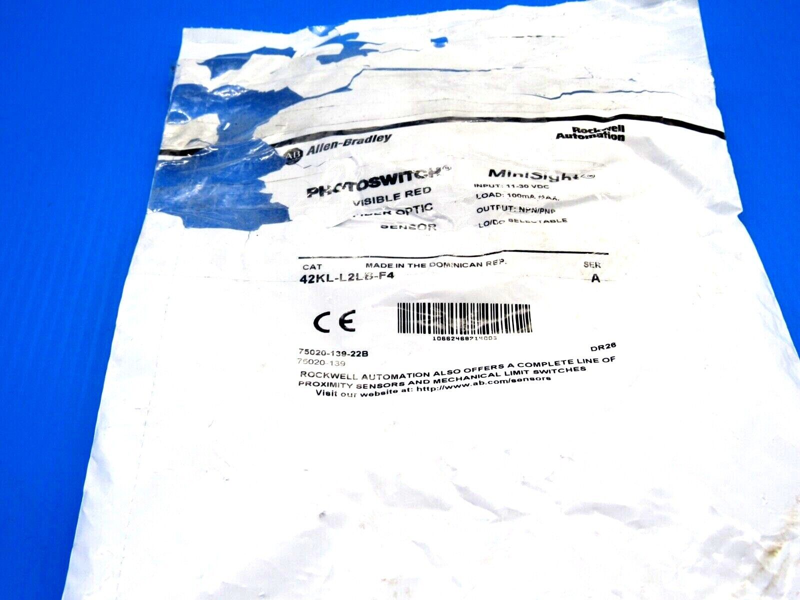 NEW ALLEN BRADLEY 42KL-L2LB-F4FIBER OPTIC SENSOR 42KLL2LBF4 - Image 3