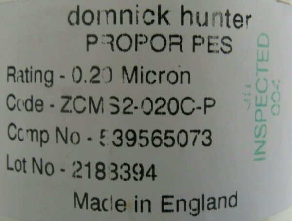 NEW DOMNICK HUNTER ZCMS2-020C-P FILTER CARTRIDGE 539565073 ZCMS2020CP - Image 3