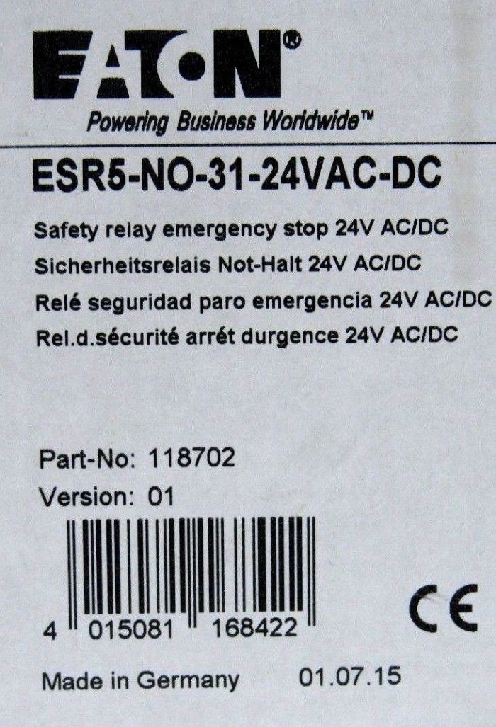 NEW EATON ESR5-NO-31-24VAC-DC SAFETY RELAY ESR5NO3124VACDC 118702 - Image 5