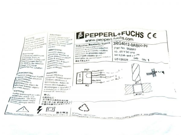 NEW PEPPERL FUCHS 3RG4012-0AB00-PF INDUCTIVE SWITCH 552007 3RG40120AB00PF - Image 3