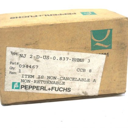 NEW PEPPERL FUCHS NJ-2-D-US-0.837-BHMS-3 INDUCTIVE SENSOR NJ2DUS0837BHMS3