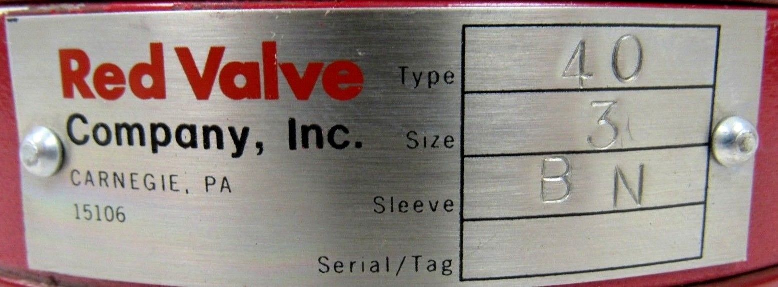 NEW RED VALVE TYPE 40 PRESSURE SENSOR SIZE 3 SLEEVE BN - Image 4