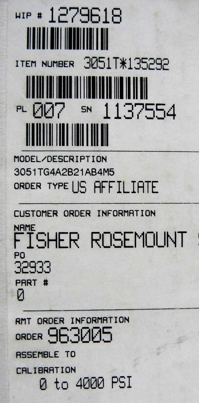 NEW ROSEMOUNT 3051-TG4A2B21AB4M5 PRESSURE TRANSMITTER 3051T-135292 - Image 5