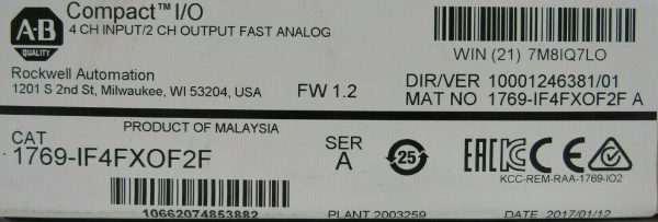 NEW SEALED ALLEN BRADLEY 1769-IF4FXOF2F COMPACT I/O MODULE SER A 1769IF4FXOF2F - Image 4
