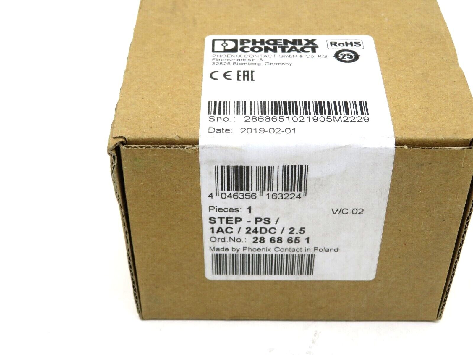 NEW SEALED PHOENIX CONTACT STEP-PS/ 1AC/24DC/2.5 POWER SUPPLY 2868651 - Image 3