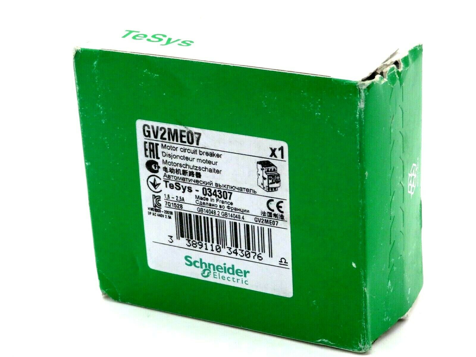 NEW SEALED SCHNEIDER ELECTRIC GV2ME07 MOTOR CIRCUIT BREAKER