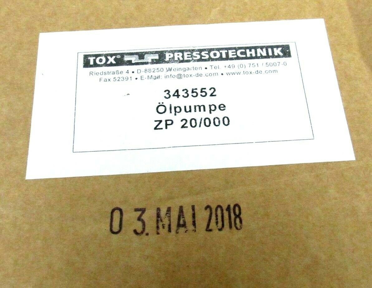 NEW TOX ZP 20 343552 OIL PUMP ZP20 ZP20000 SB Industrial Supply, Inc.
