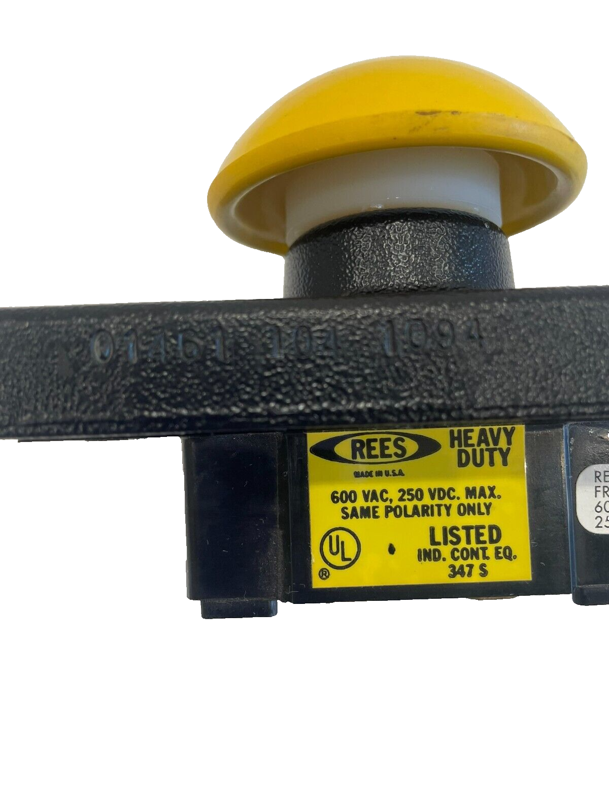 USED REES 01461-104 1094YELLOW MUSHROOM PLUNGER 600VAC 250 VDC 01461104 1094 - Image 4