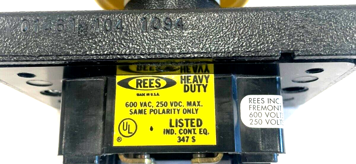 USED REES 01461-104 1094YELLOW MUSHROOM PLUNGER 600VAC 250 VDC 01461104 1094 - Image 5