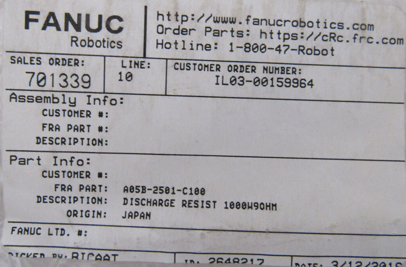 NEW FANUC A06B-6107-C903 DISCHARGE UNIT A05B-2501-C100 A06B6107C903 - Image 5