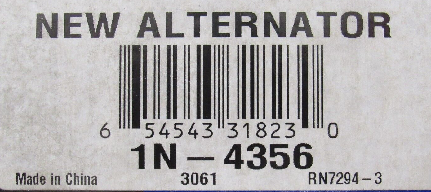 NEW NAPA 1N-4356 ALTERNATOR 1N4356 - SB Industrial Supply, Inc.