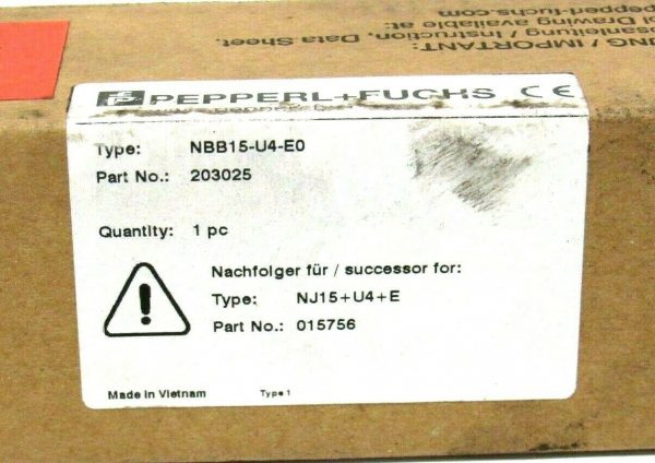NEW PEPPERL & FUCHS NBB15-U4-E0 INDUCTIVE SENSOR 203025 NBB15U4E0 - Image 3