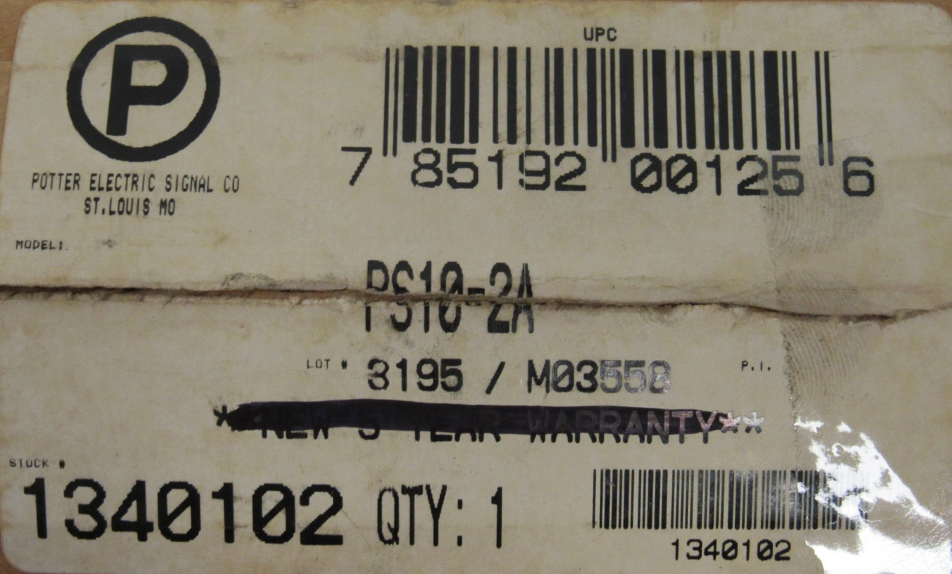 NEW POTTER PS10-2A PRESSURE SWITCH PS102A 1340102 - Image 4