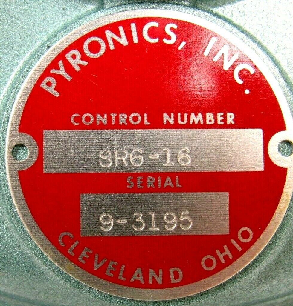 NEW PYRONICS SR6-16 PRESSURE REGULATOR SR616 - SB Industrial Supply, Inc.