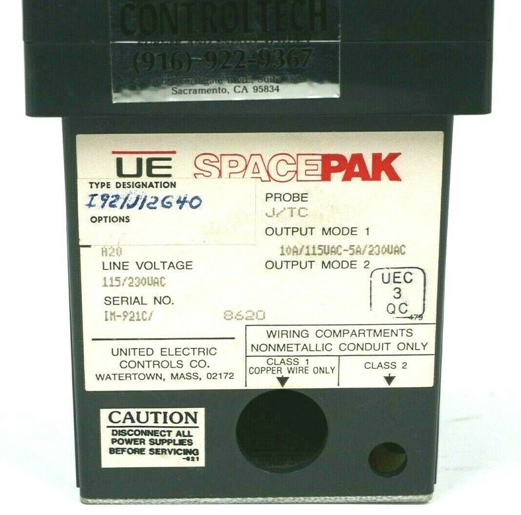 NEW UNITED ELECTRIC I921J12G40 J/TC TEMPERATURE CONTROL PROBE - SB ...