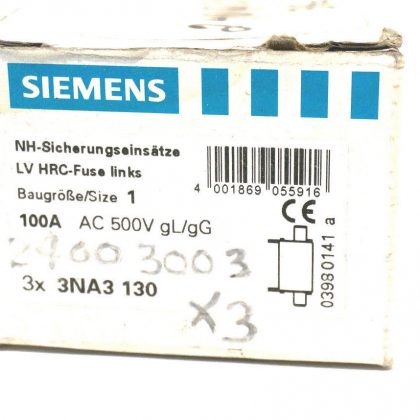 3 NEW SIEMENS 3NA3-130 FUSE LINKS 3NA3130
