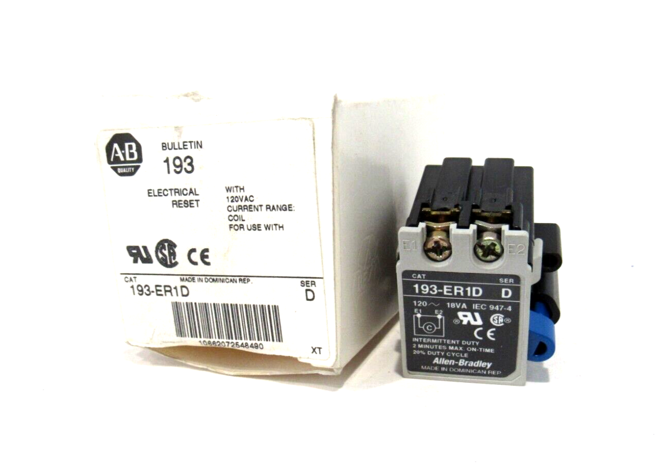 ALLEN BRADLEY 193-ER1D ELECTRICAL RESET SER.D 193ER1D NEW SURPLUS