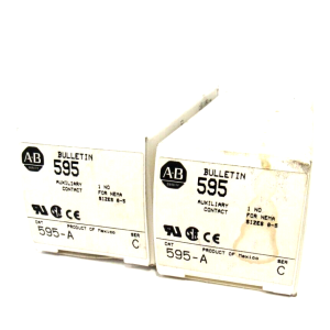 LOT OF 2 ALLEN BRADLEY 595-A AUXILIARY CONTACTS SER.C 595A NEW SURPLUS