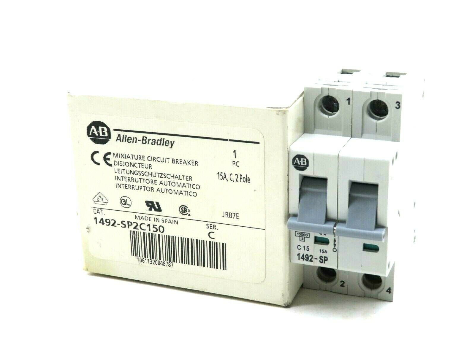 NEW ALLEN BRADLEY 1492-SP2C150 MINIATURE CIRCUIT BREAKER SERIES C 1492SP2C150