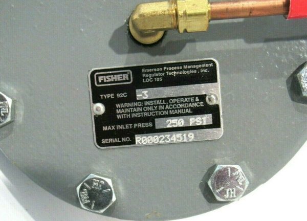 NEW FISHER FSR000234519 REGULATOR PILOT TYPE 6392 W/ CONTROL VALVE 92C-3 - Image 3