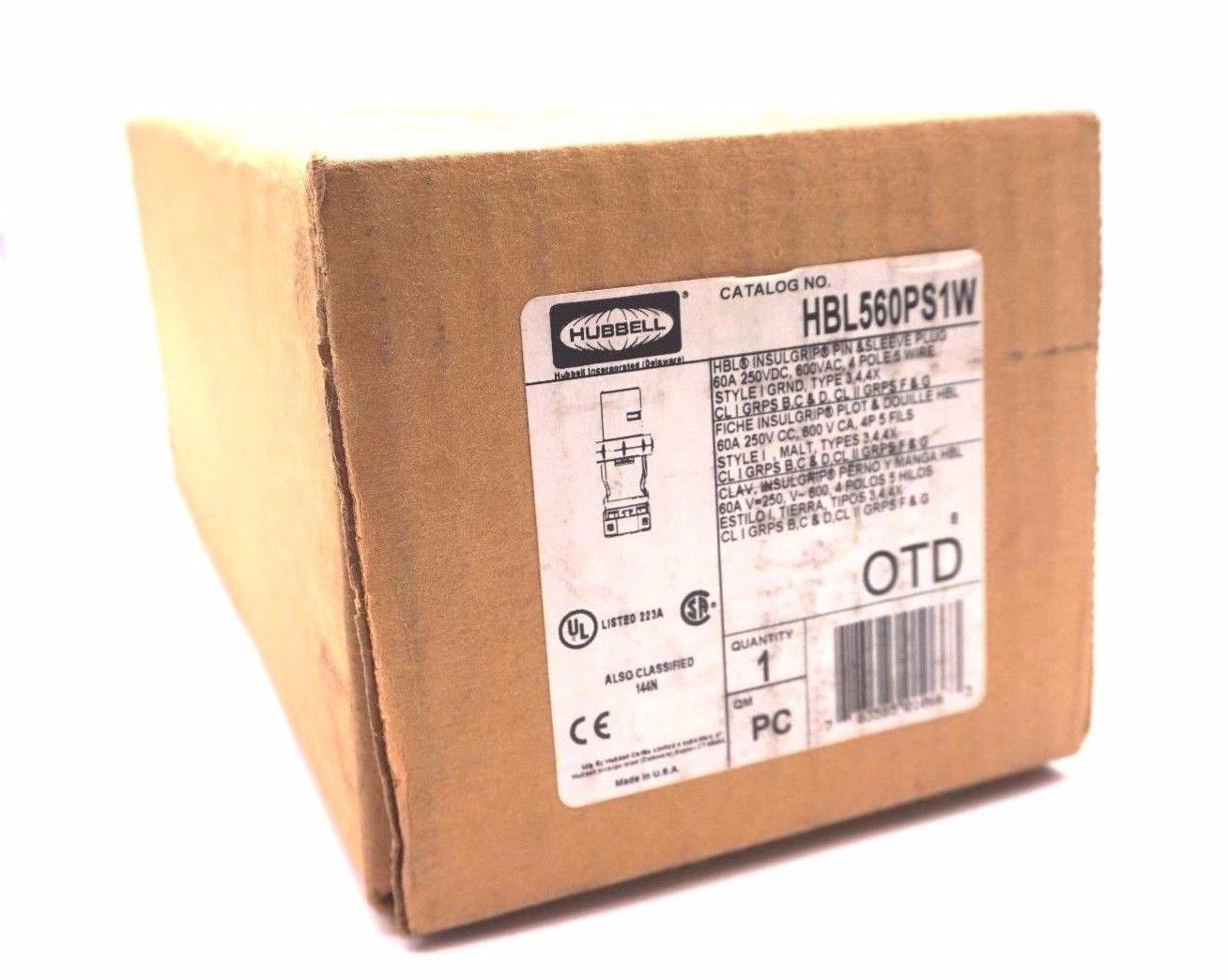 NEW HUBBELL HBL560PS1W PIN & SLEEVE PLUG