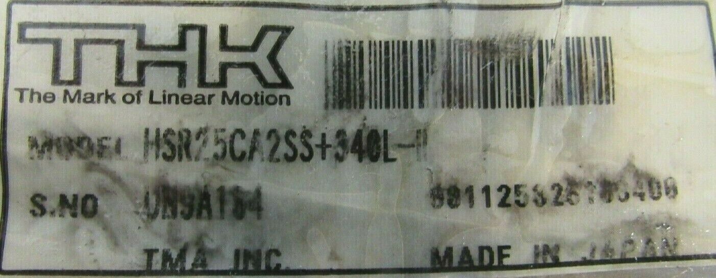 NEW LOT OF 2 THK HSR25CA2SS+340L-II LINEAR RAIL UN9A164 HSR25CA2SS340LII - Image 5
