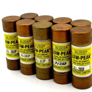 NEW LOT OF 9 BUSSMANN LPJ-25SP LOW-PEAK FUSES LPJ25SP
