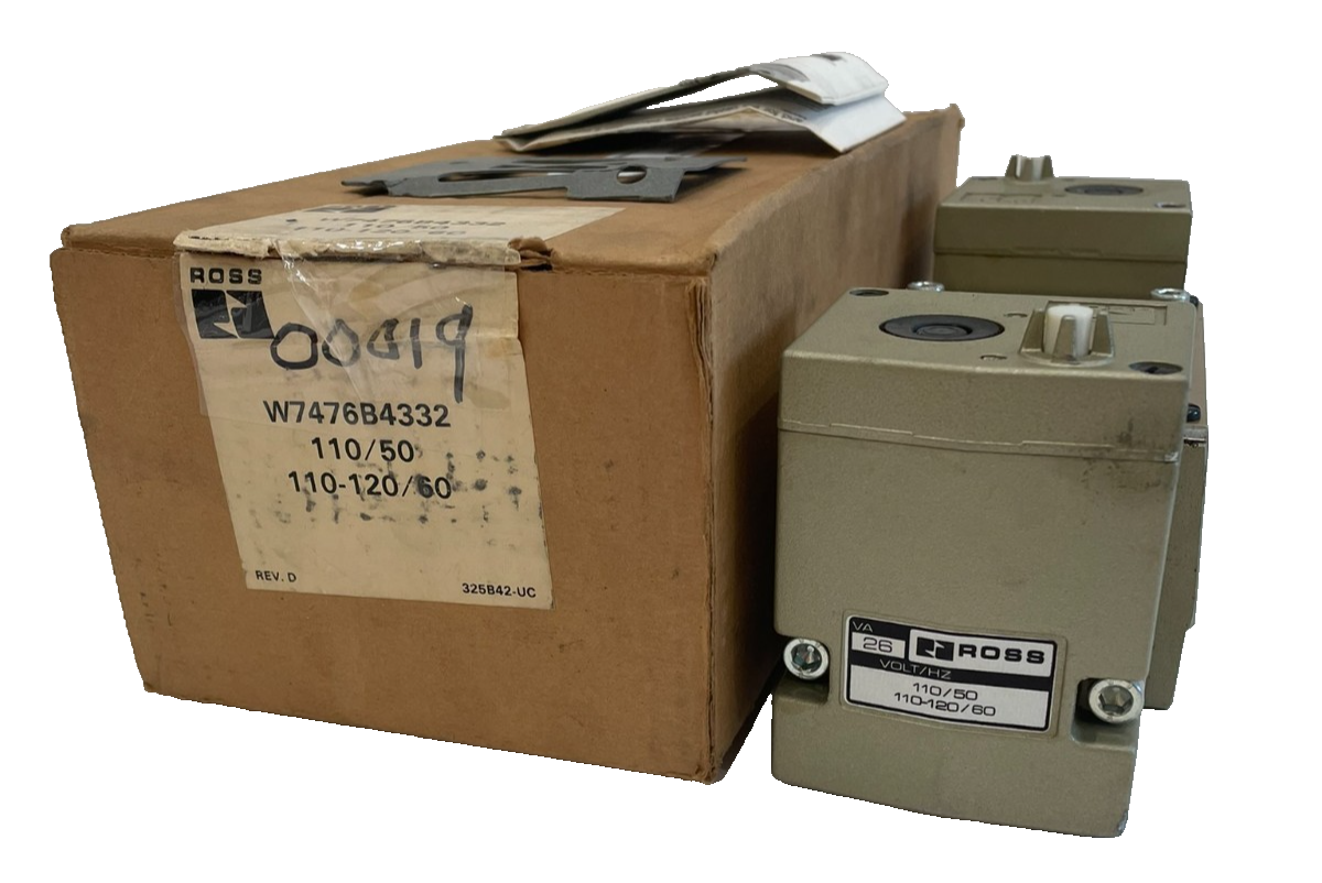 NEW ROSS W7476B4332 PNEUMATIC SOLENOID VALVE 110/50 110-120/60