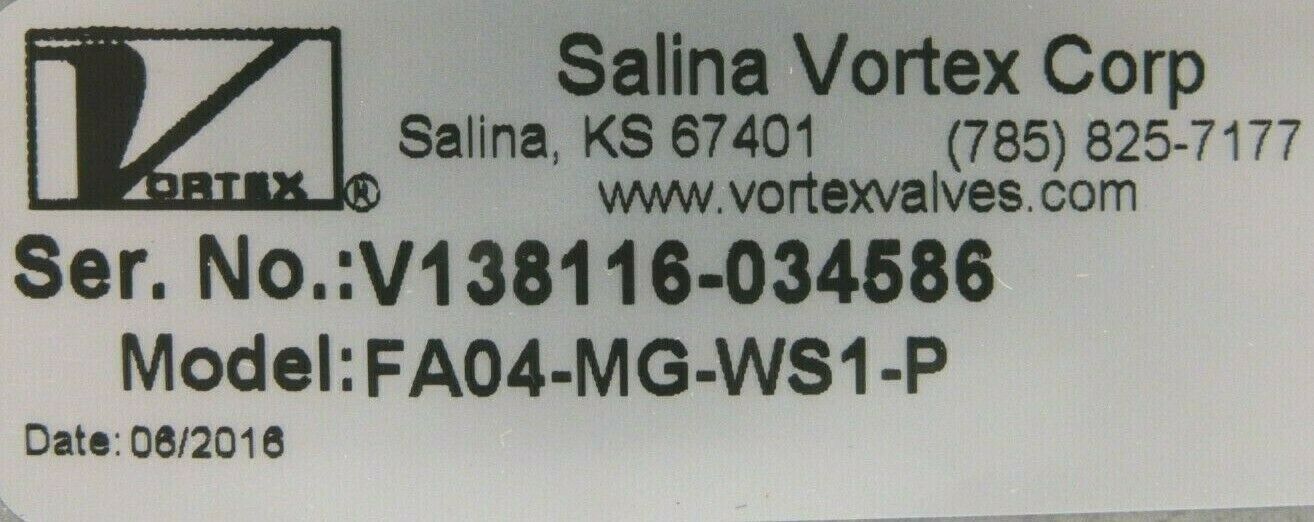 NEW SALINA VORTEX FA04-MG-WS1-P GATE VALVE DVC4.5X4.5-MG FA04MGWS1P - Image 6