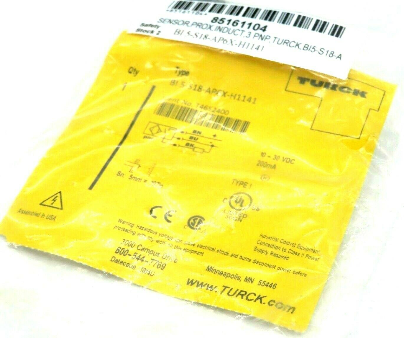 NEW TURK BI5 M18 AP6X H1141 PROXIMITY SENSOR 30 MM 10 30 VDC - Foto 3