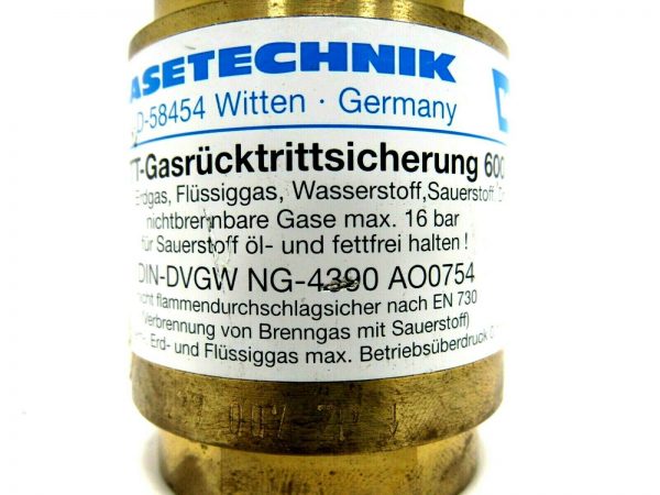 NEW WITT-GASETECHNIK 600 NON-RETURN VALVE DIN-DVGW NG-4390 AO0754 - Image 4