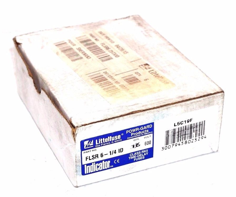 10 NEW LITTELFUSE FLSR 6-1/4 ID TIME-DELAY FUSES FLSR61/4ID