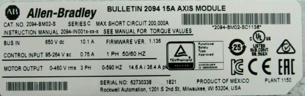NEW ALLEN BRADLEY 2094-BM02-S KINETIX 6000 AXIS MODULE SER.C 2094BM02S - Image 5